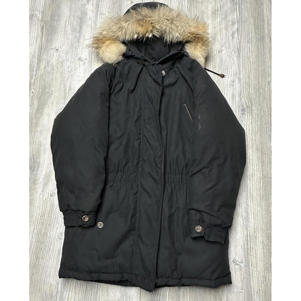 Eddie Bauer Black Parka with Faux Fur Trim